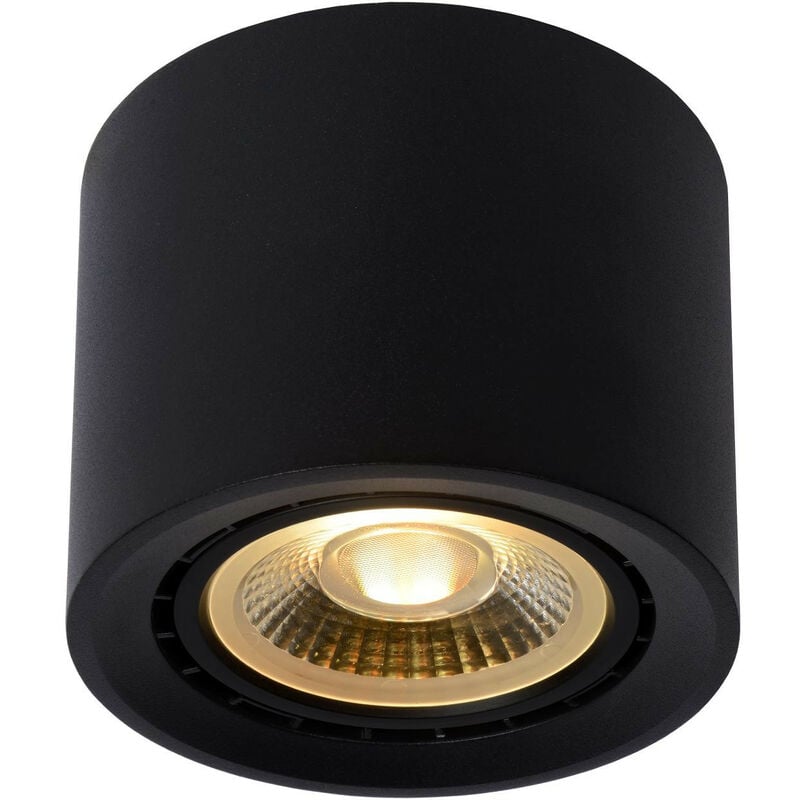 Fedler - Surface Mounted Ceiling Spotlight - Ø12cm - led Dim to warm - GU10 - 1x12W 2200K/3000K - Black - Lucide