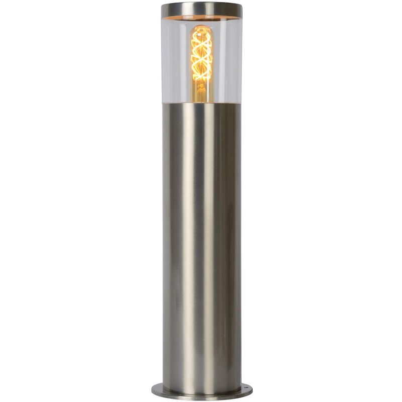 Fedor - Bollard Light Outdoor - 1xE27 - IP44 - Satin Chrome - Lucide