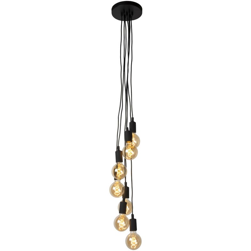 Fix - Cluster Pendant Light - 7xE27 - Black - Lucide