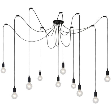 Lucide FIX - Pendelleuchten - 10xE27 - Schwarz