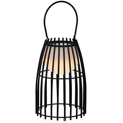 LUCIDE FJARA - Lampada da tavolo per esterni, diametro 17,5 cm, LED dimmerabile, 1 x 0,3 W, 3200 K, IP44, colore nero