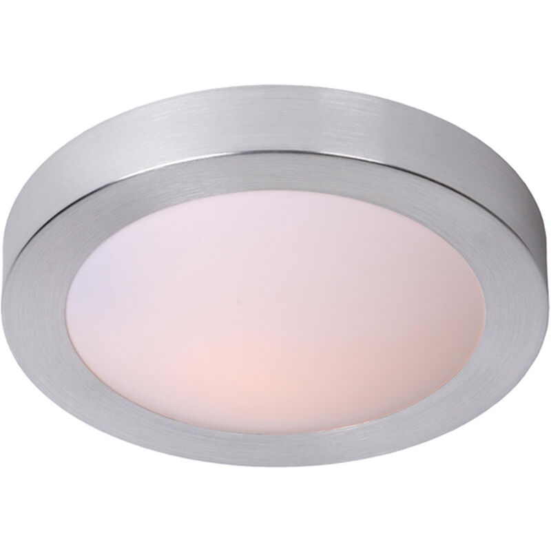 Lucide Lighting - Lucide fresh - Flush Ceiling Light Bathroom - Ø35cm - 2xE27 - IP44 - Satin Chrome