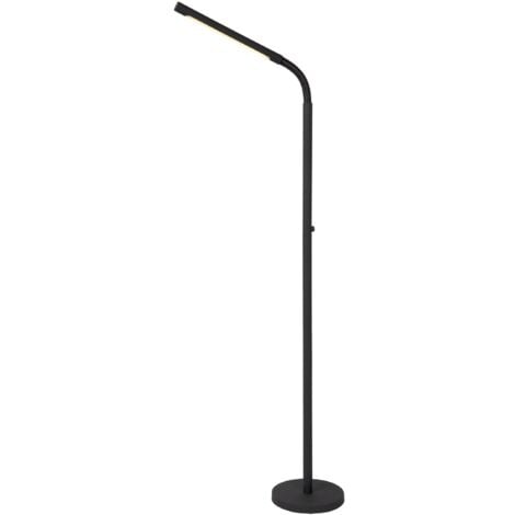 Lucide GILLY - wiederaufladbare Stehlampe Mit Leselampe - Akku/Batterie - LED Dim. - 1x6W 2700K - Schwarz