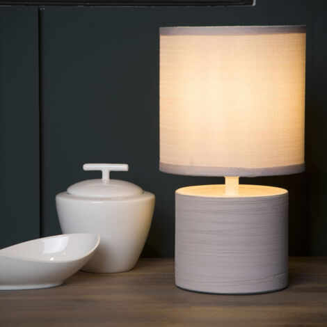 Lucide GREASBY - Tischlampe - Ø 14 cm - 1xE14 - Beige