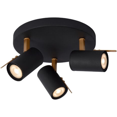 Lucide GRONY - Ceiling Spotlight - LED Dim to warm - GU10 - 3x5W 2200K/3000K - Black