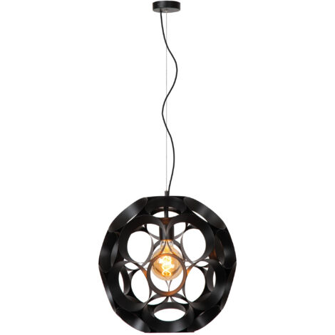 Lucide HANNELORE - Pendant light - Ø 40 cm - 1xE27 - Black
