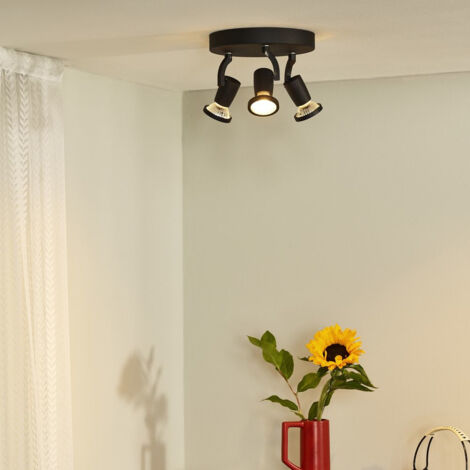 Lucide JASTER-LED - Deckenstrahler - Ø 20 cm - LED - GU10 - 3x5W 2700K - Schwarz
