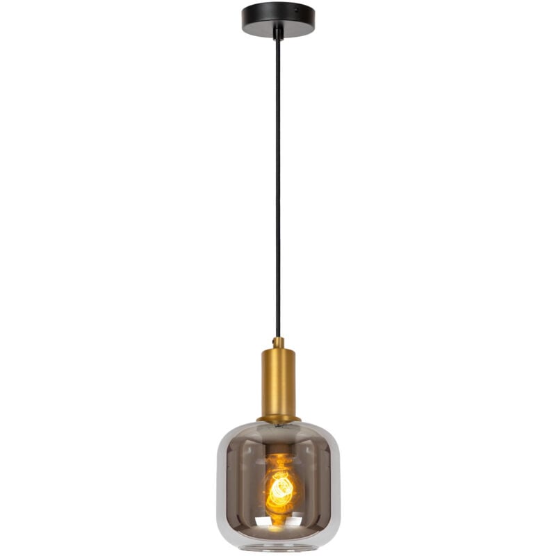 Joanet - Pendant light - ø 16 cm - 1xE27 - Smoke Grey - Lucide