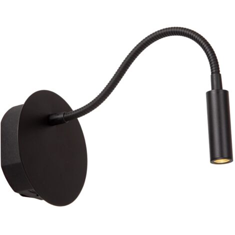 Lucide JOLIJN - wiederaufladbare Bettlampe / Wandleuchte - Akku/Batterie - Ø 11 cm - LED - 1x2W 3000K - Magnetisch - Schwarz