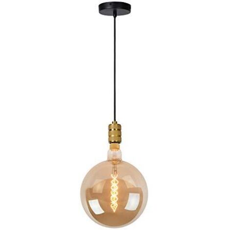 Lucide JOVA - Lampadario a sospensione, Ø 4,6 cm, 1 x E27, colore: Oro opaco/Ottone