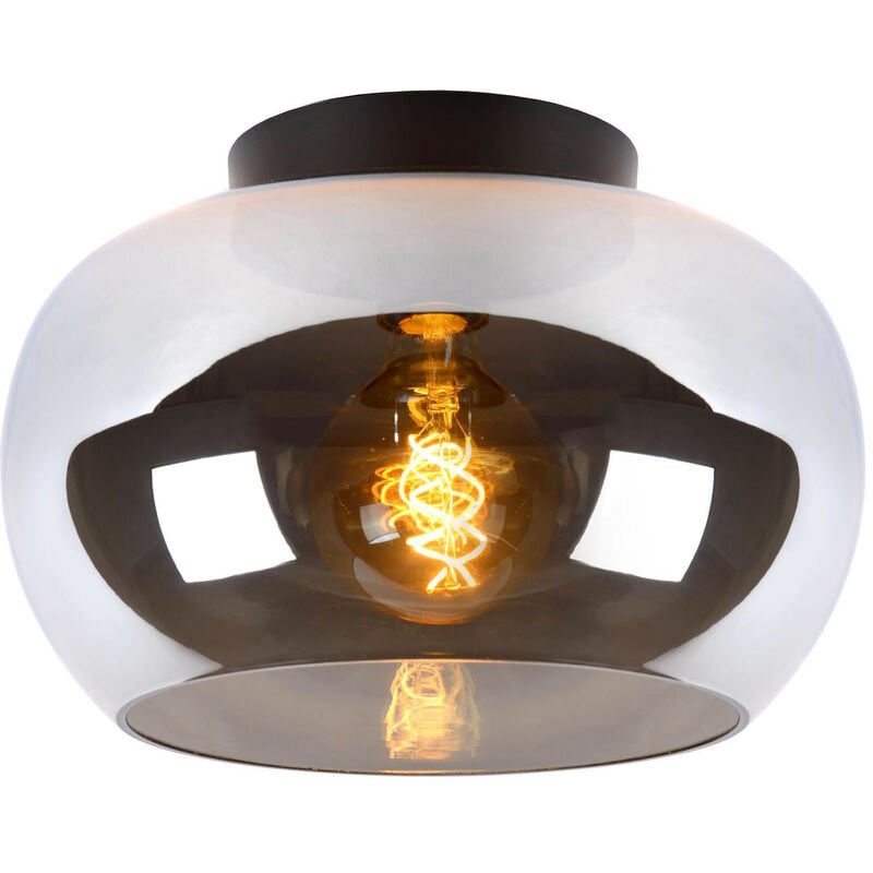 Lucide - judi - Flush Ceiling Light - Ø30.5cm- 1xE27 - Smoke Grey