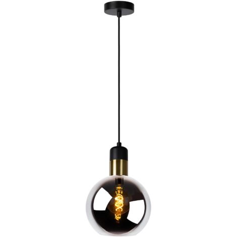 Lucide JULIUS - Pendelleuchten - Ø 20 cm - 1xE27 - Rauchfarbe Grau