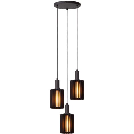Lucide LAMBRES - Pendelleuchten - 3xE27 - Schwarz