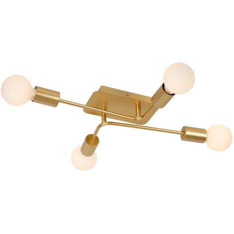 Lucide LESTER - Deckenleuchte - 4xE27 - Mattes Gold / Messing