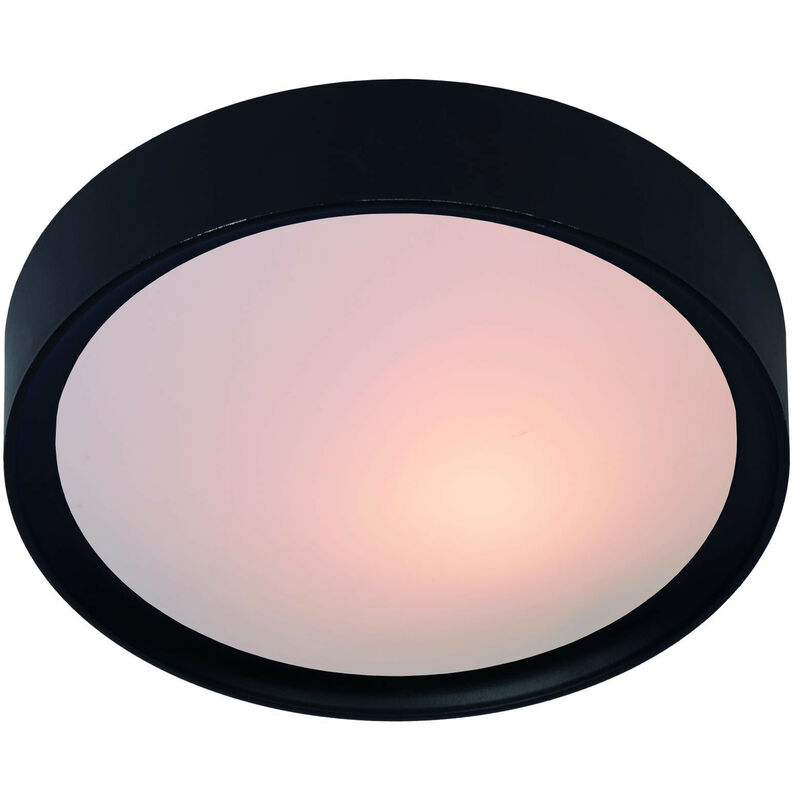 Lucide LEX - Flush Ceiling Light - Ø33cm - 2xE27 - Black