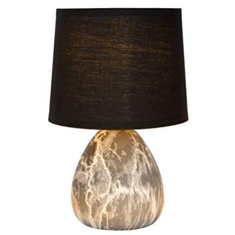 Lucide MARMO - Lampada da tavolo Ø 16 cm - 1xE14 - Nero