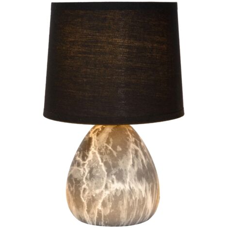Lucide MARMO - Tischlampe - Ø 16 cm - 1xE14 - Schwarz