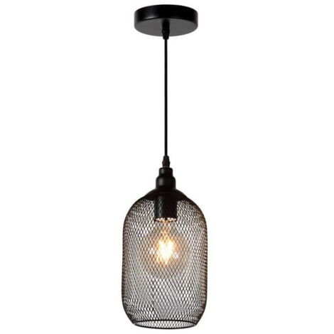 Lucide MESH lampada a sospensione nera metallo E27 Ø15