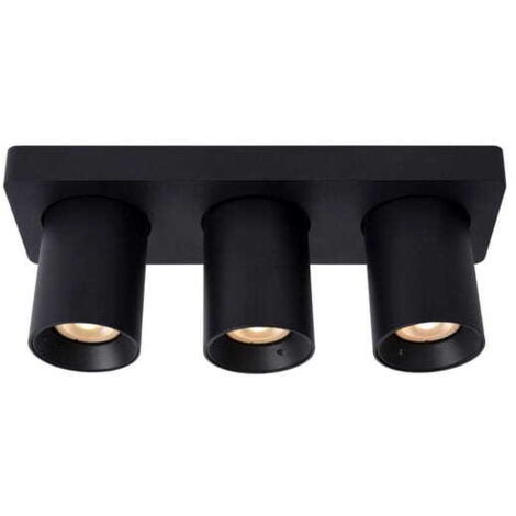 Lucide Nigel plafoniera 3 luci GU10 nera 2200K LED