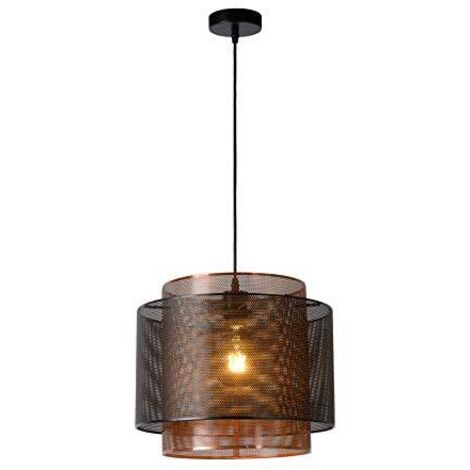 Lucide ORRIN - Lampadario a sospensione, Ø 34 cm, 1 x E27, colore: Nero