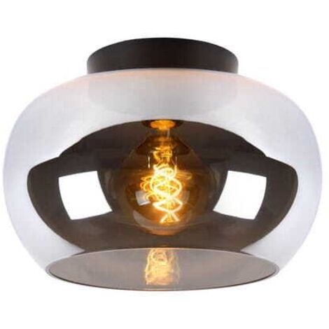 Lucide plafoniera Judi vetro metallizzato grigio E27