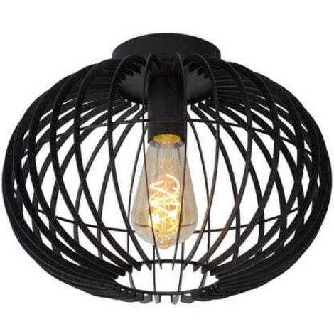 Lucide plafoniera REDA nera metallo 32cm E27 40W dimmerabile