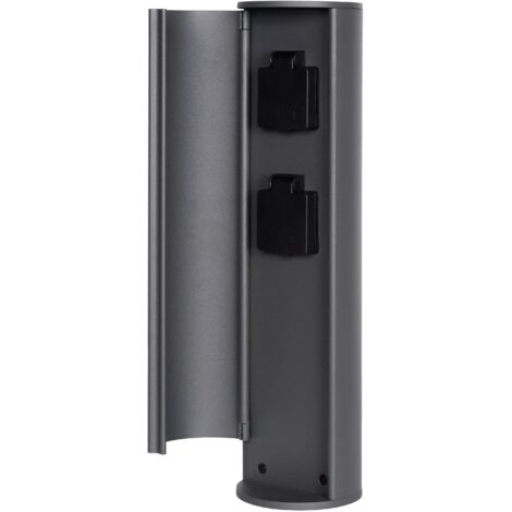 Lucide POWERPOINT colonnina presa 2x2000W IP44 antracite