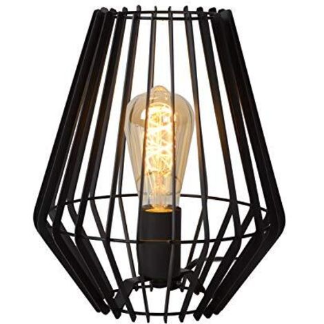 Lucide Reda - Lampada da tavolo in metallo, 40 W, colore: Nero
