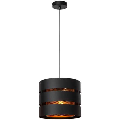 Lucide ROSAS - Pendelleuchten - Ø 26 cm - 1xE27 - Schwarz