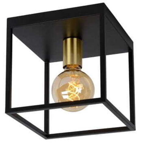 Lucide Ruben plafoniera nera metallo 22 cm E27 40W