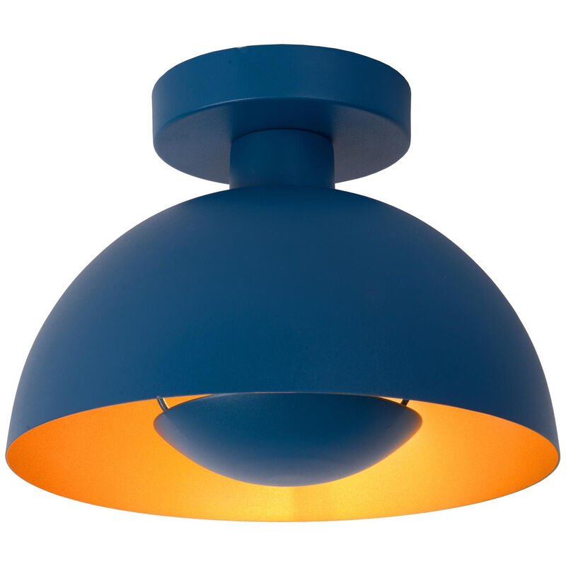 Lucide - siemon - Flush Ceiling Light - Ø25cm - 1xE27 - Blue