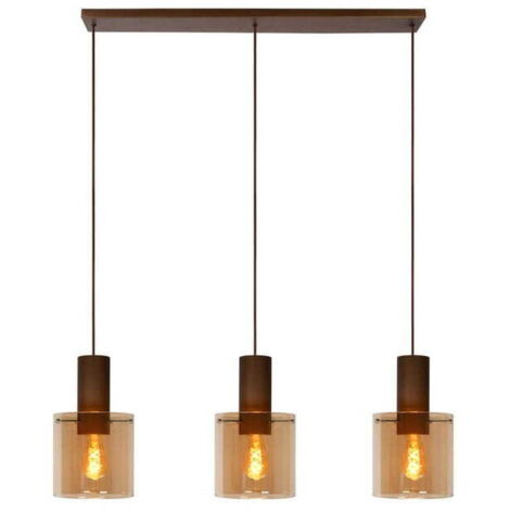 Lucide Toledo lampadario 3 luci E27 dimmerabile bronzo