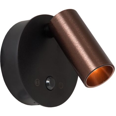 Lucide TONI - wiederaufladbare Wandstrahler / Wandleuchte - Akku/Batterie - Ø 8,1 cm - LED Dim. - CCT - 1x2W 2700K/4000K - Bewegungssensor (Abschaltbar) - Magnetisch - Kaffee