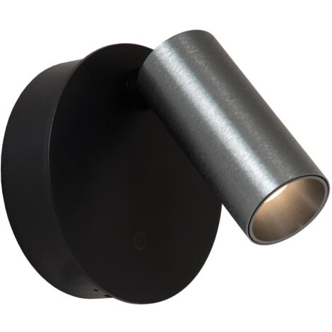 Lucide TONI - wiederaufladbare Wandstrahler / Wandleuchte - Akku/Batterie - Ø 8,1 cm - LED Dim. - CCT - 1x2W 2700K/4000K - Magnetisch - Grauguss