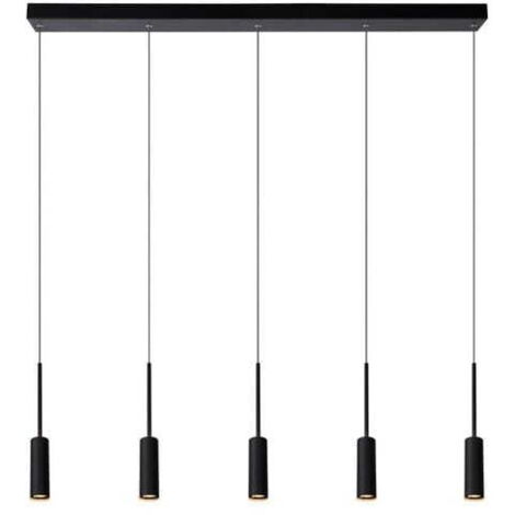 Lucide TUBULE lampadario nero LED 7W 2700K alluminio