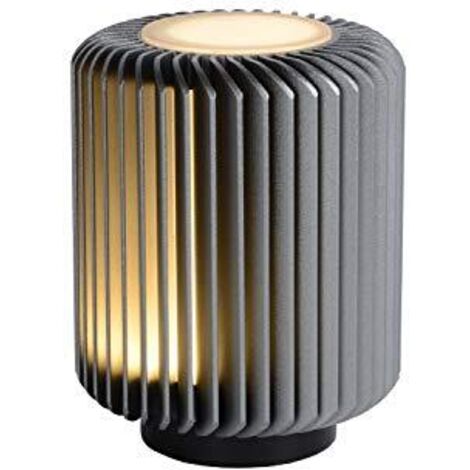 Lucide Turbin, lampada da tavolo, Ã 10,6 cm, LED, 1 x 5 W, 3000 K, colore: grigio