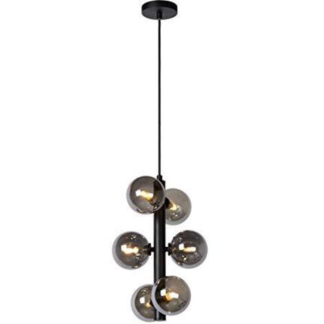 Lucide TYCHO - Lampadario a sospensione, Ã 25,5 cm, 6 x G9, colore: Nero