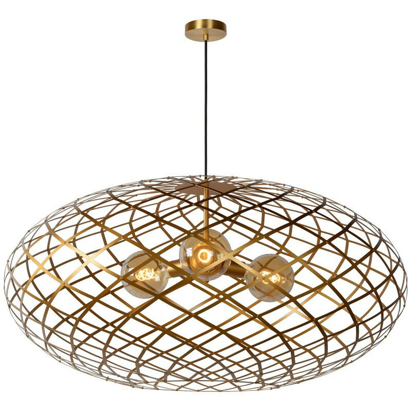 Lucide - wolfram - Pendant light - ø 100 cm - 3xE27 - Matt Gold / Brass