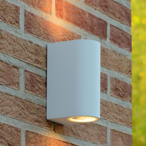 Lucide ZARO - Wandstrahler / Wandleuchte Innen/Außen - 2xGU10 - IP44 - Weiß
