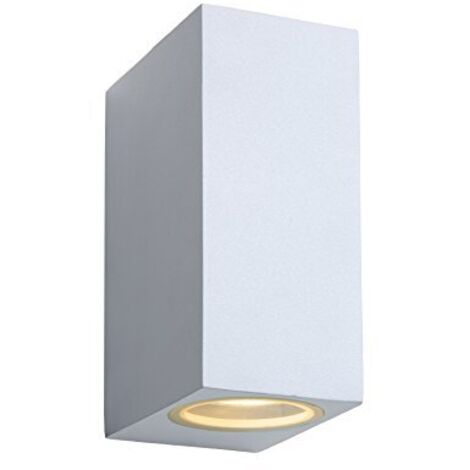 LUCIDE Zora LED Faretto Parete per Esterni-LEDDim. -GU10-2X5W 3000K-IP44 GU10, 5 W, Bianco, 9 x 6,5 x 15 cm