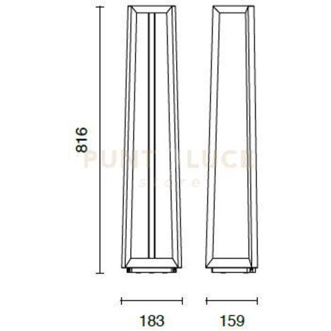 LUCIFER GRANDE PALETTO DA ESTERNO 4000K 780LM 12W IP65 CORTEN