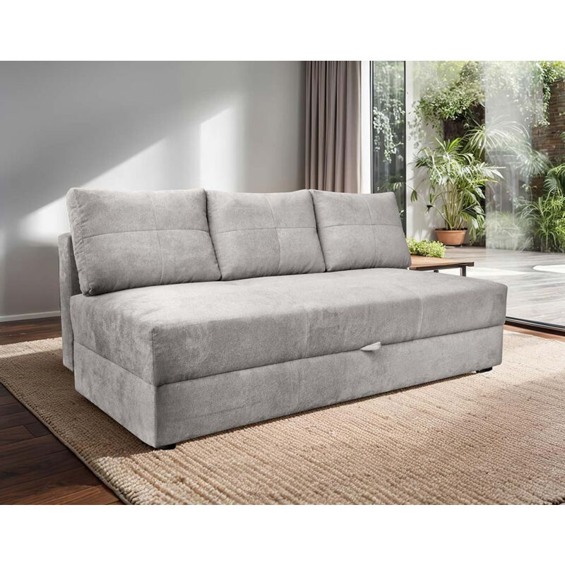 Bestmobilier - Lucina - canapé droit 3 places - convertible avec coffre - en velours