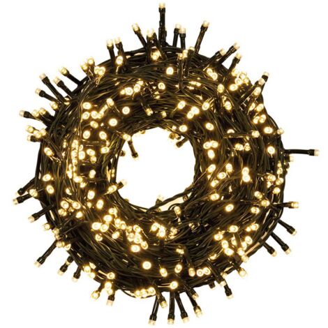Lucine di Natale 8 mt Decorazione con Luce Bianco Caldo con 180 Led