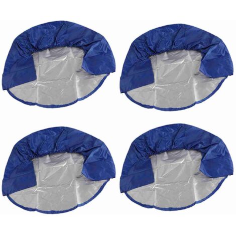 LUCKDANO 4 Pièces 32 Pouces Couvre-pneus Protecteurs de Roue RV Camion Voiture Remorque Couvre-Roues avec Bande élastique pour la Protection Contre la Poussière et l'eau (Blue)