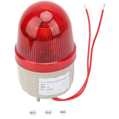 LUCKDANO Lumière D'avertissement Stroboscopique LED Très Brillante, Balise de Signal Rouge 220VAC avec Réflecteur Parabolique pour Atelier de Grue à.
