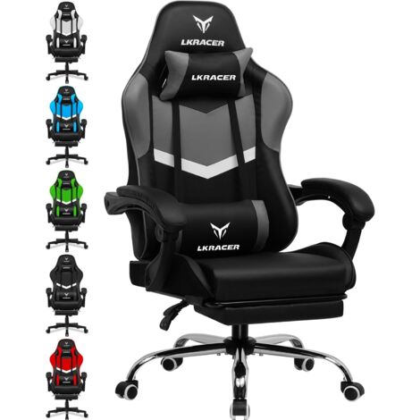 Chaise Gaming Bigzzia Avec Massage – Ergonomique, Inclinable, Support 150 Kg, Parfaite Pour Longues Sessions