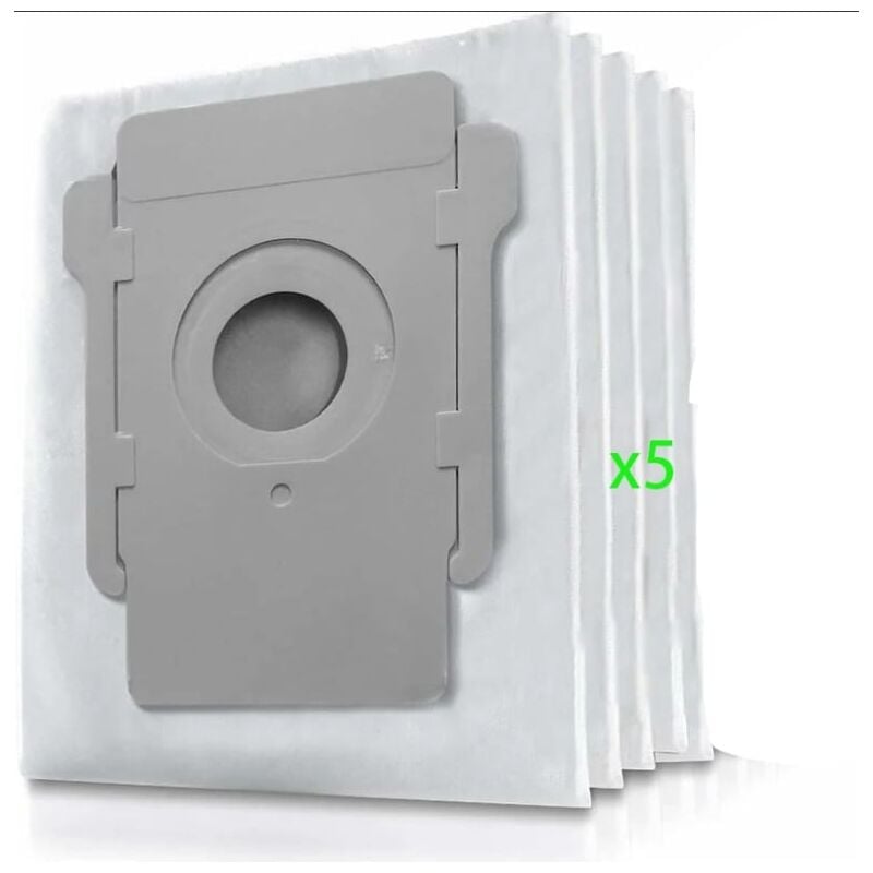 5 pcs Sac Irobot Roomba i7, Sacs à Poussière de Rechange pour Aspirateur iRobot Roomba i7 i7+ / i7 Plus E5 E6 E7 S9 S9+