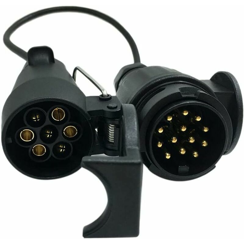 Lucky-88 - 12 v de 7 à 13 Pin Trailer avec adaptateur pour câble connecteur de câble, Prise et prise pour crochet de remorquage