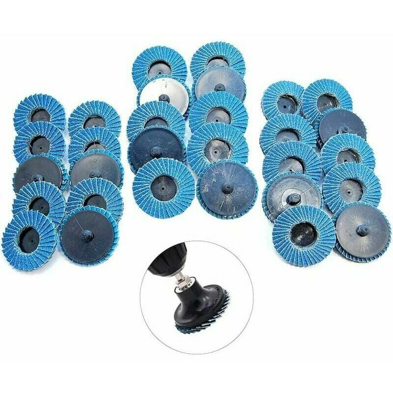 Disques à lamelles, 2 pouces 50mm Disques abrasifs à lamelles, Grain 40/60/80 Disque de vadrouille, 30 pièces