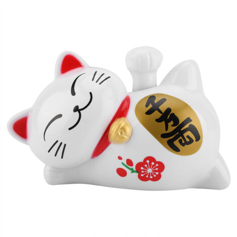 Lucky Kitten Lazy Lying Solar ManoMano [Solid] ABS Silicone Adorable Good Fortune 10.5cm